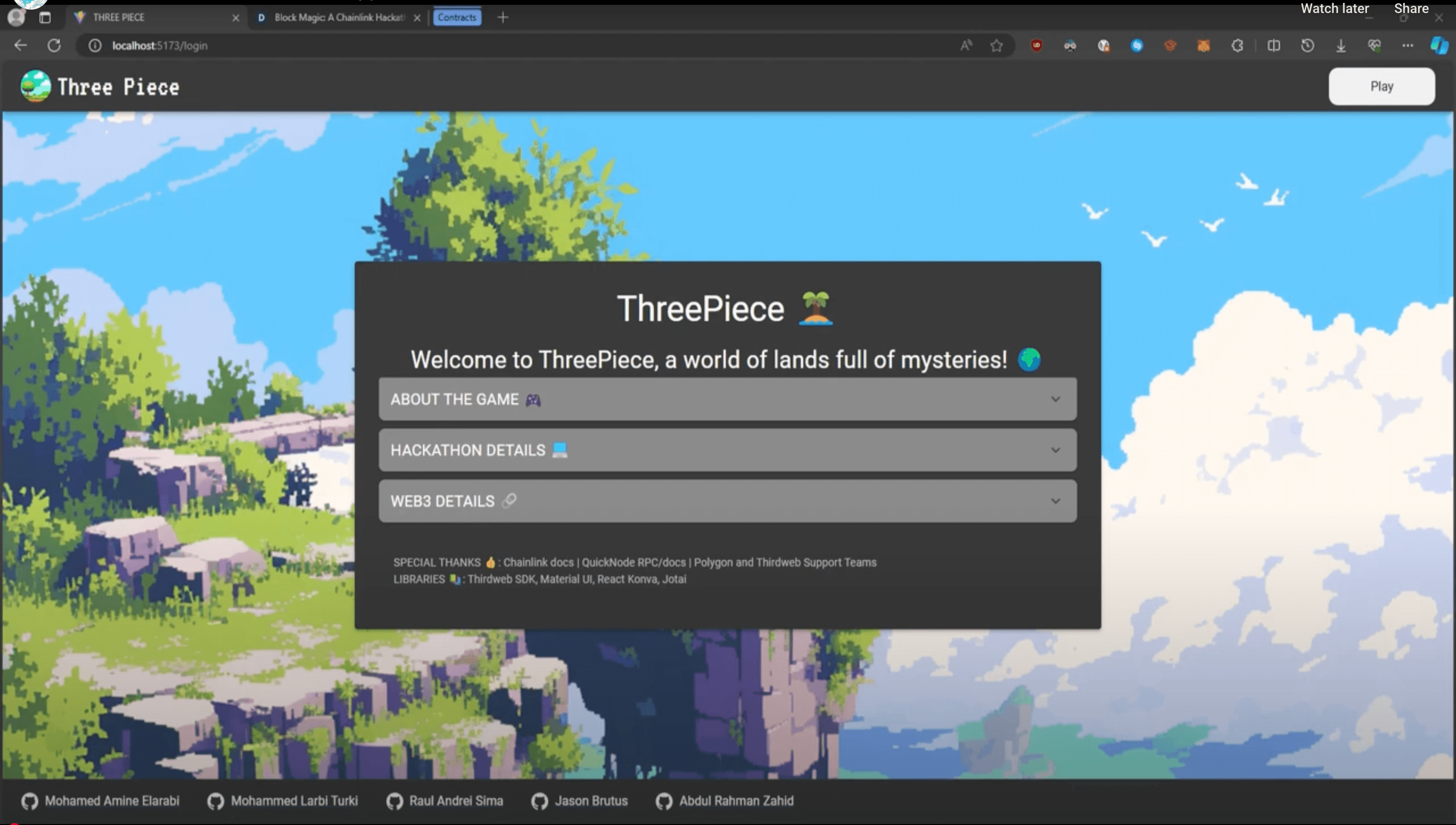 Three Piece - On-Chain Exploration & Trading project preview